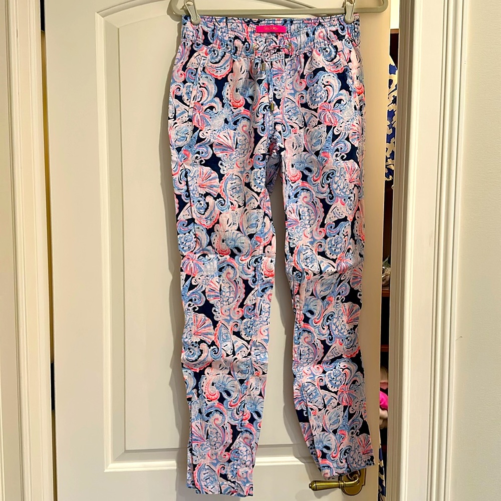 Women’s Lilly Pulitzer Floral Linen Pants Size Small
